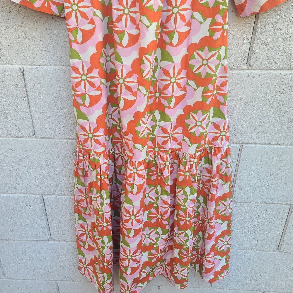 Printfresh | Tara Cotton Printed Dress in Flower Hour Lava Lamp New Size Small - Picture 9 of 12